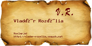 Vladár Rozália névjegykártya
